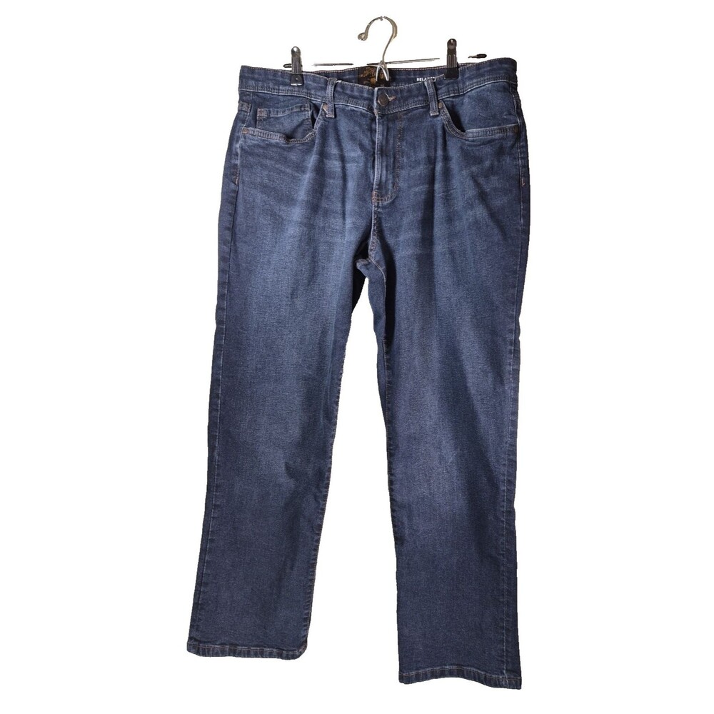 Copper & Oak Supply Men's 36x30 Blue Jeans Straight Stretch Relaxed Denim
